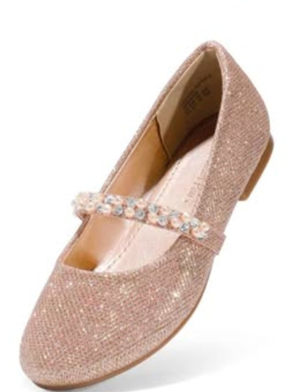 Dream Pairs Girls Glitter Mary Jane Flats - Rose Gold